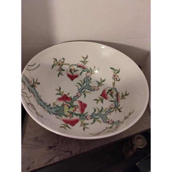 12" Lord & Taylor Japanese Porcelain Bowl With Floral Motif - Picture 5 of 7